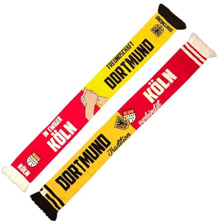 Elastico-Schal Freundschaft Köln-Dortmund, Fussball, 1948, 1909, Fanschal, Strickschal, besonders kräftige Farben, extra weiche Qualität