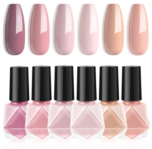 LOPHE Nagellack Set, 6PCS Glitzer Peel-Off-Nagellack Langanhaltender, Schnell Trocknender, Geeignet für die DIY-Maniküre zu Hause(B-Anzug)