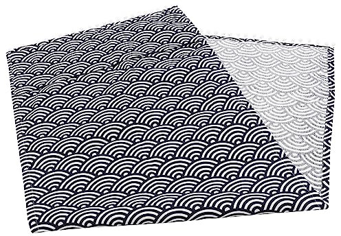 PAMINGONO Unterbauabdeckung für Waschmaschine Nicht Gefriergeeignet Dekorative Abdeckung für Kühlschrank Trockner Ofen Leinen-baumwolle 55 X 130 Cm Dunkles Fischschuppenmuster