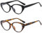 PORUPAEL 3 Pack Blaues Licht Blockieren Brillen, Anti Blaues Licht Brillen, Leichtes Gewicht Klare Linse Lesebrille für Frauen Männer, Computer Brille, Anti Glare Brille, Anti Glare Brille (2 Stück)