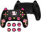 PlayVital Funda de Silicona para ps5 Mando - Cubierta Protectora con 6 Tapas de Joystick y 6 Pegatinas, Suave y Antideslizante, Compatible con Base de Carga Oficial, Sweetheart Kitty Diseño (Negro)