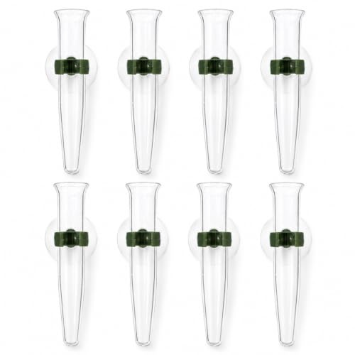 DECHOUS Blumenvase Mit Saugnapf 8er Set - Transparente Orchideenröhrchen Aus Glas Für Stilvolle Wanddekoration Und Kreative Blumenarrangements - Ideal Für Spiegel Und Glatte Oberflächen