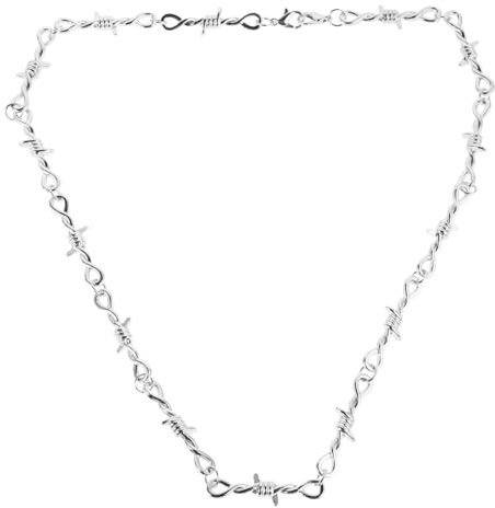 Holibanna Wire Necklace for Men and Women Gothic Metal Chain Barbed Design Unique Accessory for Daily Wear and Parties
