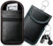 caslord Keyless Go Schutz Autoschlüssel, 2 Stück Klein Faraday Taschen Kohlefaser Leder, Keyless Go Schutzhülle RFID Blocker Schlüsseletui- Rot+Blau