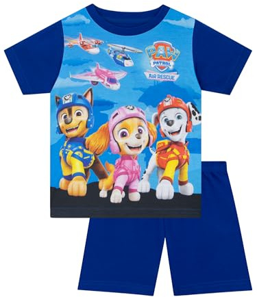 Paw Patrol Schlafanzug für Jungen, Skye, Marshall und Chase, kurzärmelig, kurzer Schlafanzug, Alter 18 Monate bis 8 Jahre
