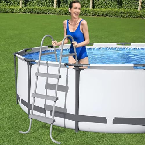 DVTFRUI Scala per Piscina in Acciaio Inox Costruzione Antiruggine Scaletta per Piscina in Acciaio Inox con Gradini Antiscivolo Scaletta per Piscina per Impieghi Gravosi,107cm