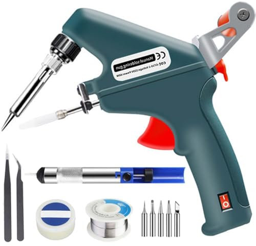 Internally Heated Industrial Laser Welding Tools, 【Upgrade】Laser Welding Gun, Automatic Corded Solder Iron Internal Heat, Manual Soldering Gun for Industrial Home DIY (Green)