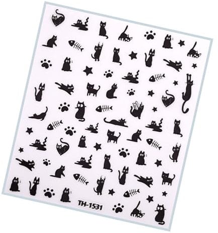 French Nails Art Stickers 3D Adhesive Nails Decals Bowknot Nails Art Designs Bows Cats Nails Decorations Nails Stickers