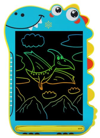 Nudiuhis Blue Cartoon Dinosaur LCD Writing Board Drawing Board Children'S Graffiti Sketch Handwriting Blackboard