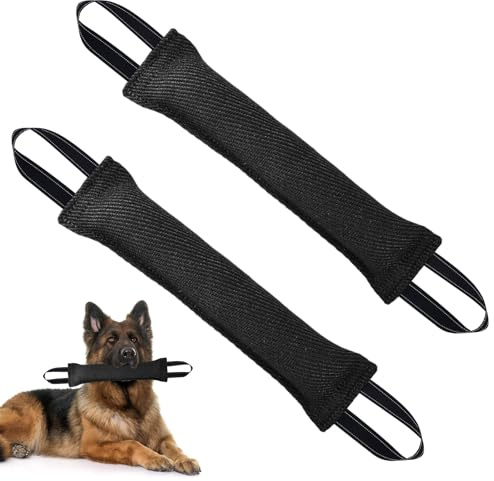 Ziyonix 2 Pcs Beisswurst für Hunde 30cm zum Training Tauziehen | Hundebiss Schlepper Spielzeug zum Zerrspiele, Robuste Hundespielzeug,Jute Beisswurst für Hunde, Hund e Training Zubeh,Schwarz