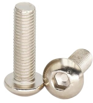 M7 1mm pas 12-60mm filetage GB7380 12.9 niveau nickelage noir Hexgaon douille bouton Pan tête ronde boulon vis(Nickel Plating,5Pcs M7x1x35mm)