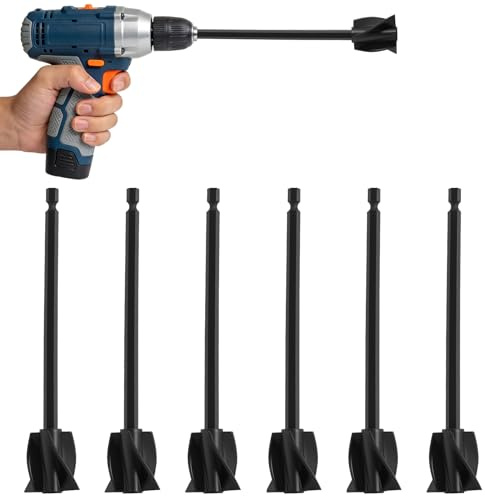 runxsam 13 pezzi agitatori per resina epossidica 1/4 per trapano con panno | Per resina vernici smalti ceramici gambo esagonale 1/4 per trapani acciaio miscelazione rapida panno incluso