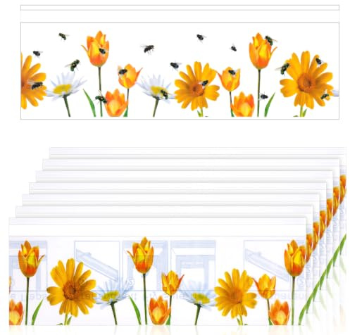 40 Pièces Piège à Mouches pour Fenêtre, Attrape Mouche de Fenêtre | Bandes Adhésives pour Insectes Volants, Usage Intérieur, Cuisine et Maison (Tulipe)