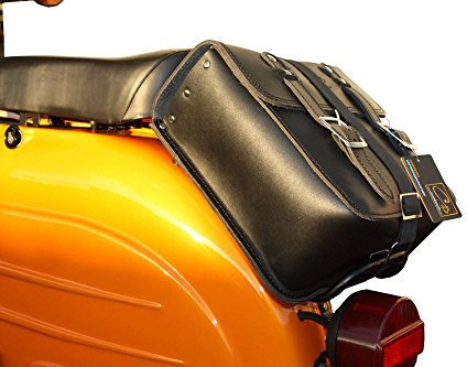 made4bikers Leder Hecktasche Gepäckträger Tasche in schwarz passend für Simson Schwalbe Sperber Star Spatz KR50 KR51 SR4