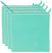 Brandsseller 4er Set Sitzkissen 40x40x4 cm – Wasser- & schmutzabweisende Stuhlkissen mit Bindebändern & Paspel – Für Innen & Außen – Garten, Terrasse, Küche – Türkis