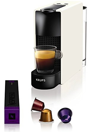 Mini Offee MacHine Nespresso Essenza By KRUPS - Pure White. Size H33, W8.4, D20.4cm.