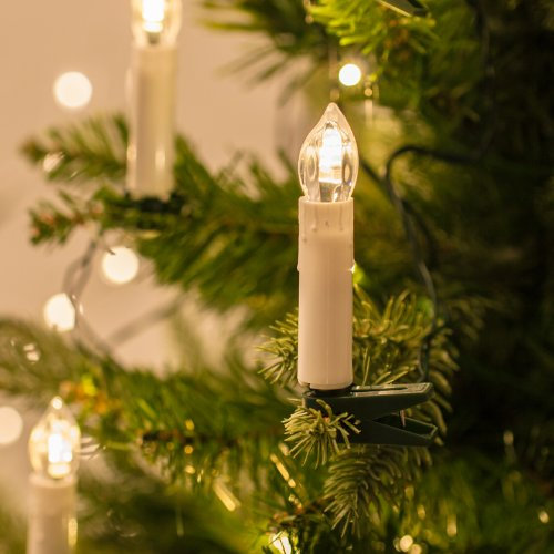 40er LED Weihnachtsbaum Kerzen Licherkette koppelbar bis 8 Sets warmweiß Lights4fun