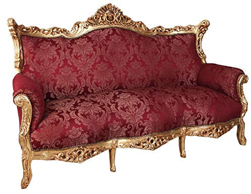 Gigantische Polstercouch Barock Sofa Louis-Seize Salonsofa Rot 3Sitzer 200cm Schlossmöbel cat599a05 Palazzo Exklusiv