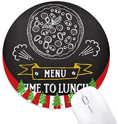 Zeit zum Mittagessen Pizza Essen Runde Gummi Maus Pad Weihnachtsdekoration