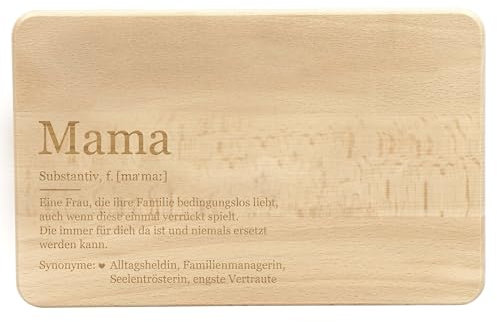 LAUBLUST Frühstücksbrettchen mit Gravur - Lexikon: Das ist Mama - Geschenk für Mutter | 24x15cm, Holz FSC®