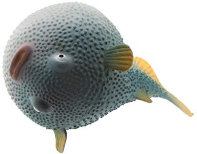 Tubayia Silikon Künstliche Kugelfisch Leuchtende Fisch Ornament Aquarium Dekoration (Blau)