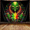 JAWO Weed Wandteppich, cooler Trippy Alien Stuff Marihuana-Blatt Wandbehang für Schlafzimmer, psychedelischer Batik-Stoner-Wandteppich, Poster-Flagge, Stranddecke, Heimdekoration, 152.4x101.6 cm