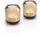 Eva Solo Porte-bougies en verre Acorn Amber 2er Set, Porte-bougies à réchaud, verre, 8 cm
