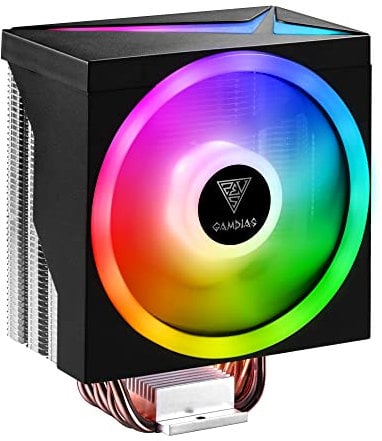 GAMDIAS BOREAS M1-610 CPU Cooler, CPU Air Cooler, CPU Fan, Direct Touch Contact, 6 Copper Heat Pipes, Dual Ring ARGB, Fully customizable ARGB lighting, Compatible with Intel & AMD