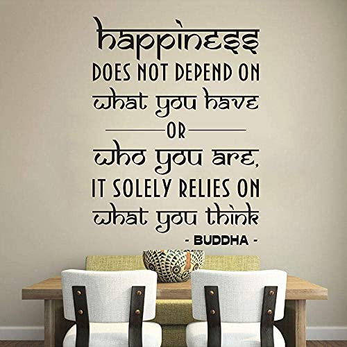 Glück Zitate Buddha Wandtattoo Wort Tür- Und Fensteraufkleber Schlafzimmer Studio Yoga Innendekoration Tapete Schriftzug 42X30 Cm