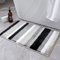 MIULEE Badematte Badteppich Stripe Duschmatte Badvorleger Fußmatte Dekorativ Badzimmermatte Flauschig Dekoration Saugfähig rutschfest Bad Badezimmer Wohnzimmer 1 Stück 50x80 cm Schwarz und Grau