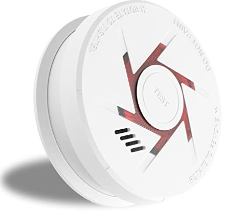 9V Battery Photoelectric Smoke Alarm With 10 Years Life Smoke Detector with Test Button 5 year battery 1 Pack
