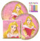 Amscan Disney Princess Aurora Party Supplies Pack Serves 16: 9 Plates and Lunch Napkins with LLILYKAI Birthday Candles (Bundle for 16)