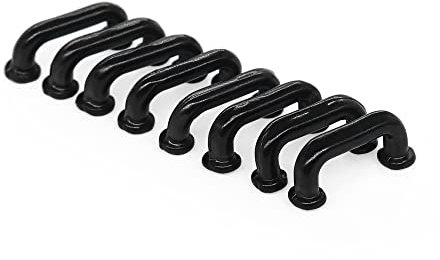 Odoria 1/12 Scale Dolls House Miniature Door Handles 8Pcs Dollhouse Accessories, Black