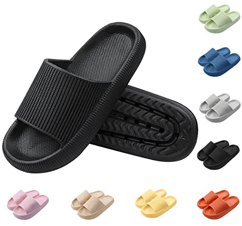 Yuccer Unisex Claquette Hommes Femme Ete Pantoufles de Douche Sandales Homme Tongs Maison Chaussons de Bain Antidérapant Chaussures de Piscine et Plage