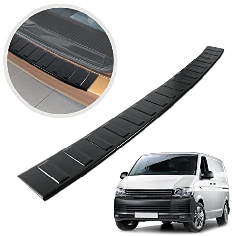 CHROMEMASTER| Ladekantenschutz Stoßstangenschutz | Kompatibel mit VW T6, T6.1 2015+ | Schwarz lackierter Edelstahl, Matte | Lackschutzleiste Sichert den Heckstoßfänger vor Kratzern