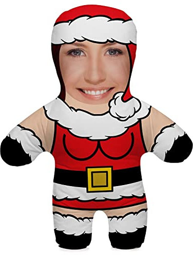 Ferocity Geschenk Kissen mit eigenem Foto Personalisiertes Lustiges Fotogeschenk mit eigenem Gesicht Bedruckt 45 cm Hoch Body Körper Foto-Kissen zum Geburtstag Motiv Frau Nikolaus [091]