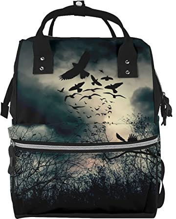 OCELIO Paris Eiffelturm Multifunktions Große Kapazität Mama Rucksack Baby Windel Rucksack Reise Rucksack, Nacht Krähe, EinheitsgröÃŸe