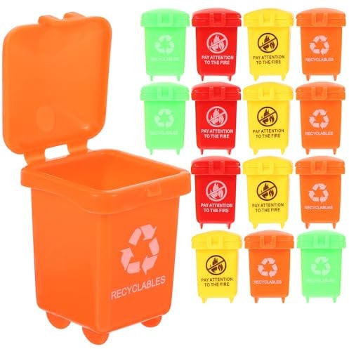 jojofuny 20 StüCk Mini MüLleimer Spielzeug, Kinder MüLltonne, Kleine MüLltonnen FüR Diy Dekoration, 4.5x3x3cm, Bunte Farben