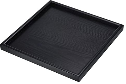 PATIKIL Wood Serving Tray 12 Inch, Square Decorative Platter for Home Decor Kitchen Table Candle Holder, Black