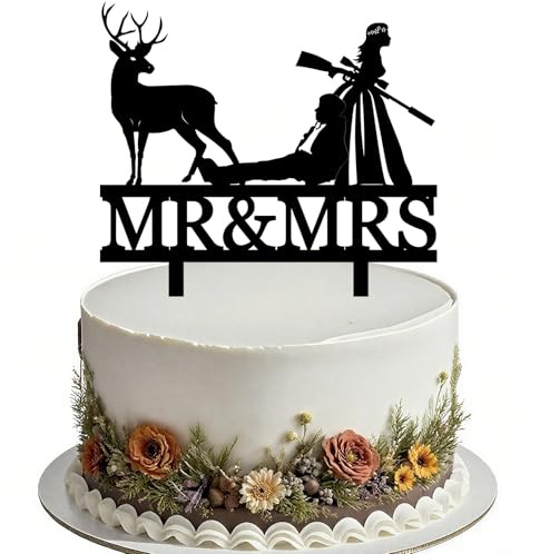 Lustiger Tortenaufsatz für Hochzeit, Jagd, Jagd, Jäger, Hochzeitstortenaufsatz für Hochzeit/Jahrestag/Brautparty, Party-Dekorationen