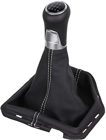 Schaltknauf Leder kompatibel mit Nissan Navara D40 (N40-3 190mm) | ICT Schaltknauf Schalthebel Schaltsack / Schaltmanschette Komplettset Pathfinder 05-20 Manschette Schaltgetriebe Zubehör