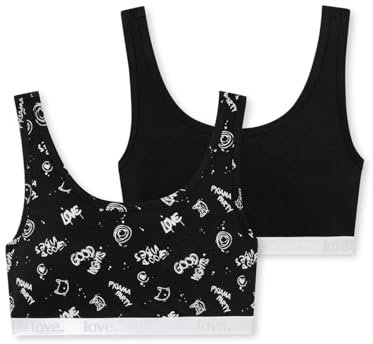 Schiesser Mädchen 2 Pack Unterwäsche - 95/5 Organic Bio Baumwolle Größe 140 Bis 176 Bustier