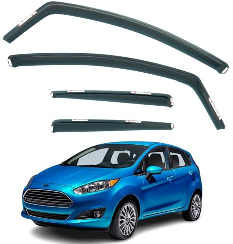 Set Of 4 Wind Deflectors Compatible with FORD FIESTA 5-door Hatchback 2009 2010 2011 2012 2013 2014 2015 2016 2017 Models.