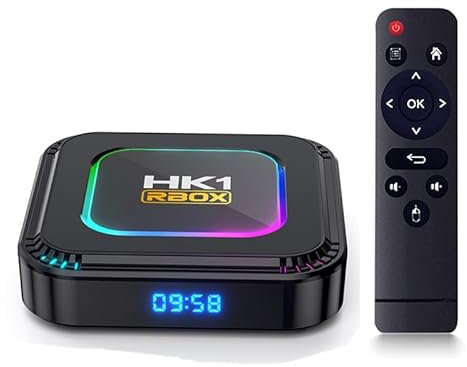 CHROX Android TV Box 13.0, hk1 rbox k8 Set-Top-Box RK3528 Quad-Core Cortex-A53 CPU-Unterstützung 2,4GHz/5GHz WiFi6 BT 5.0 HDMI2.0 LAN 10/100M Ethernet 3D 6K H.265 Smart TV Box,4gb+128gb