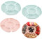 Chstarina Plato de Snacks Reutilizable, Bandeja Aperitivos, Platos de Frutas con 5 Compartimentos, Platos para Almacenar Dulces Snacks Nueces Frutas, 4 Piezas