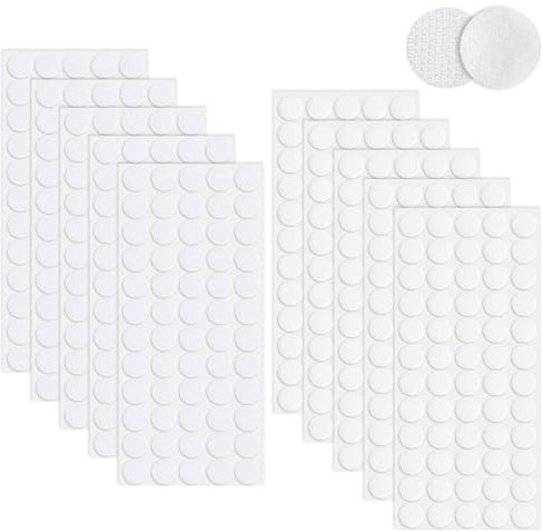 Redamancy 20 mm 600 Pezzi Tondini Adesivi Tondo, 300 Coppie Bianco Punti Autoadesivi Con, Adesivo Tondo Punti Autoadesivi, per Decorazioni da Parete, DIY, Foto, Oggetti, Arti Mestieri