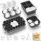 Eiswürfelform Silikon Eiswürfelbehälter mit Deckel - 4er-Set, leicht zu lösen, geeignet für Whisky-Cocktails und Säfte usw, LFGB-geprüft und BPA-frei (Grau)