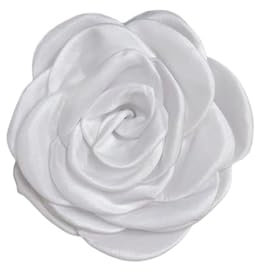 100 Mm Satin Camélia Fleur Grande Broche Épinglettes À La Main Tissu Fleur Broches Broche Pour Fête De Mariage Pour Femmes Hommes Robe Costume Vêtements Épingles à Cheveux Accessoires Bijoux(Blanc)