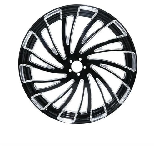 Für Harley Für Touring Road King Road Street Glide Electra Glide 2008-2020 Motorrad 21 CNC Vorderrad Felge Nabe Mit Dual Disc Stahlfelge Hinterradnabe Radfelgen Kreis Nabe(Color:Black-C)