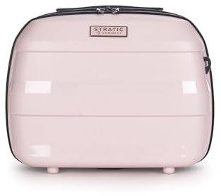 Stratic Straw + Beauty Case Kosmetik-Koffer Hartschalen-Koffer Handgepäck Koffer, nachhaltig, NFC-Chip, TSA-Schloss (Größe XS, Rose)